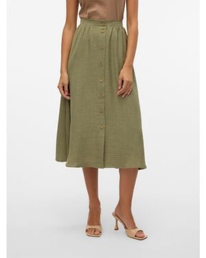 Vero Moda Laney Long Midi Skirt - Green