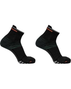 Salomon Predict Quarter 2 Pack Running Socks - Black