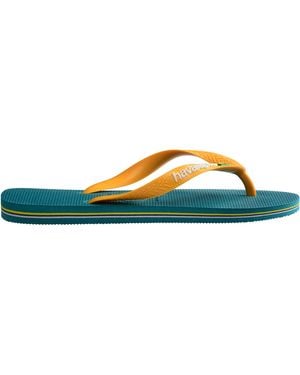Havaianas Brasil Logo Flip Flops - Blue