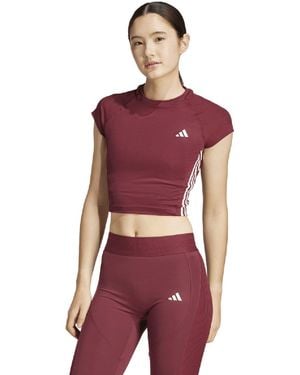 adidas Hyperglam Rib T-Shirt - Red