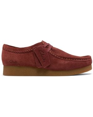 Clarks Wallabee Evo Suede Moc-Toe Shoes - Red