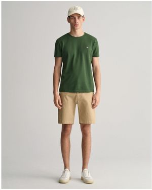 GANT Slim Fit Twill Shorts - Green