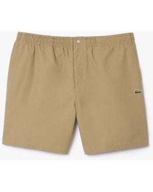 Lacoste Relaxed Fit Poplin Shorts - Natural