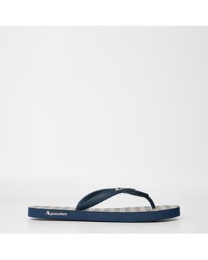 Aquascutum Check Flip Flops - Blue