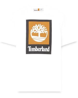 Timberland Stack Logo Cotton Short-Sleeve T-Shirt - Metallic
