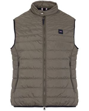 Eden Park Khaki Sleeveless Waterproof Puffa Jacket - Grey