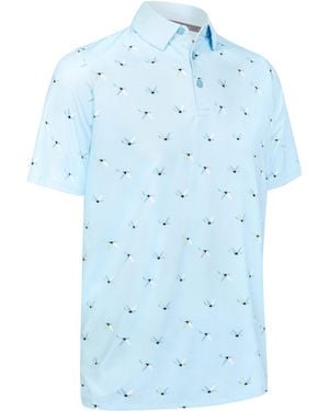 Callaway Apparel All Over Print Short-Sleeve Performance Polo Shirt - Blue
