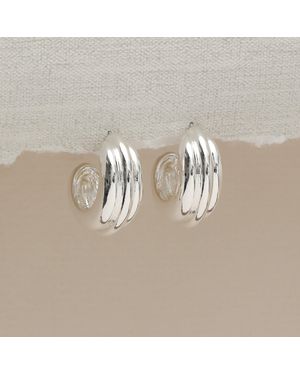 Mood Plated Chubby Hoop Earrings - Metallic
