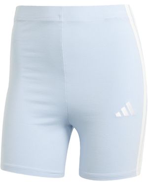 adidas Essentials 3 Stripe Biker Shorts - Blue
