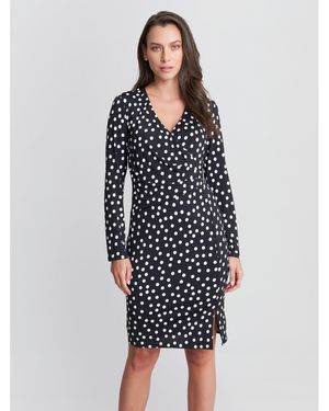 Gina Bacconi Fia Wrap Dress With Trim - Black