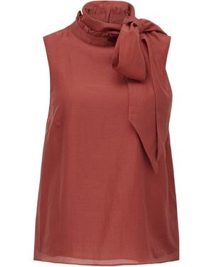 Forever New Jane Tie Neck Sleeveless Top - Red