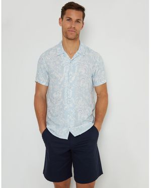 Threadbare Short-Sleeve Patterned Shirt - Blue