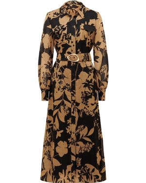 Forever New Janie Printed Shirt Midi Dress - Multicolour