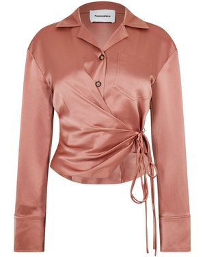 Nanushka Merano Long Sleeve Plain Shirt - Red