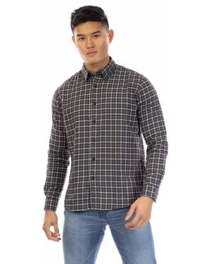 Peter Werth Kiplin Long Sleeve Plain Shirt - Grey
