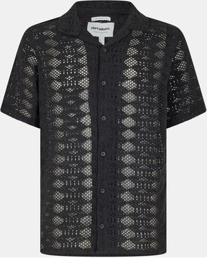 Threadbare Short-Sleeve Patterned Shirt - Black