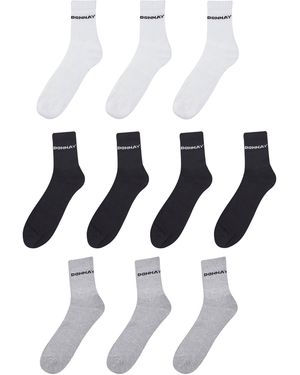Donnay 10 Pack Quarter Socks Plus Size 12 - White