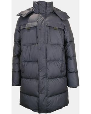 Jack Wills Hooded Long Puffer Jacket - Blue
