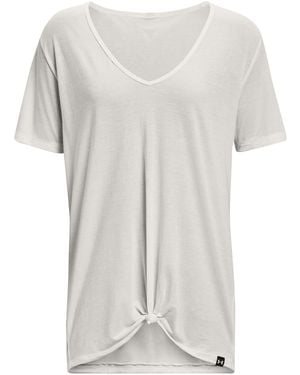 Under Armour Deep V Short-Sleeve Performance Gym Top - White