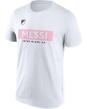 Mls Messi Inter Miami Block T-Shirt Adults - White
