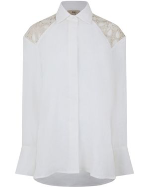 JBQ Haven Long Sleeve Plain Relaxed Fit Shirt - White