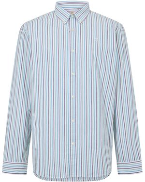 Timberland Striped Dark Denim Long Sleeve Oxford Shirt - Blue