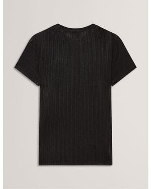 Ted Baker Metallic Slim Fit T-Shirt - Black
