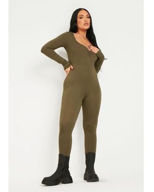 Missy Empire Wide Neck Jumpsuit - Green