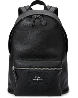Polo Ralph Lauren Pebble Leather Dome Backpack - Black