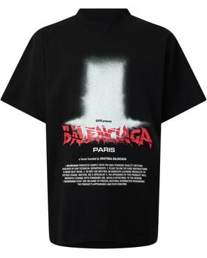 Balenciaga Bal Sticker Tee Sn64 - Black
