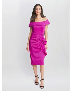 Gina Bacconi Izzy Off The Shoulder Ruched Dress - Pink