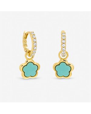 Inicio Plated And Flower Earrings - Metallic