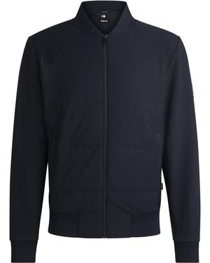 BOSS Hbb Skiles100 Full Zipped Sweatshirt, Padded Front, Pockets - Blue