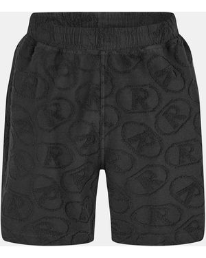 Represent Rep All-Over Towel Fabric Shorts - Black