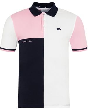 Eden Park Short-Sleeved Colour-Block Polo Shirt - Pink