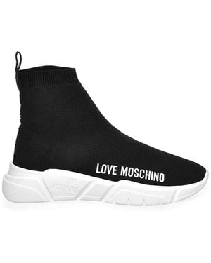 Love Moschino Logo Sock Trainers - Black