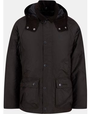 Barbour Modern Beaufort Quilted Hooded Full Zip Wax Jacket - Black