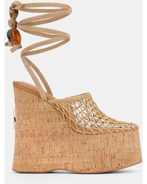 Naked Wolfe Wedge Sandals - Natural