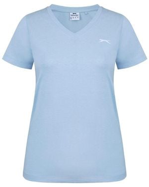 Slazenger 1881 Ladies V Neck Tee Shirt - Blue