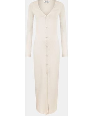 Jack Wills Sparkle Button Maxi Jumper Dress - White