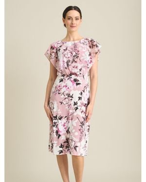 Gina Bacconi Raegan Chiffon Overlay Print Dress - Pink