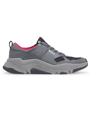 BOSS Asher Runners Casual Low-Top Trainers - Grey