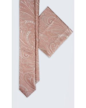 Twisted Tailor Shriever Paisley Tie Set - Pink