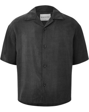 MKI Miyuki-Zoku Vacation Short Sleeve Bowling Shirt - Black