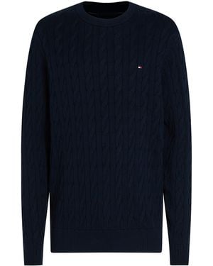 Tommy Hilfiger Classic Cotton Cable Crew Neck - Blue