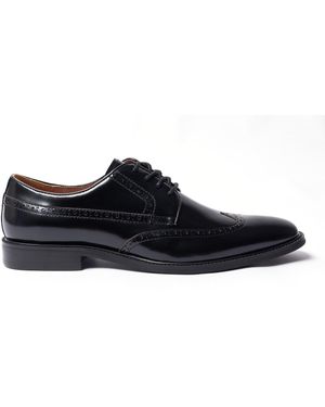 GIORGIO Brogue Leather Oxford Shoes - Black
