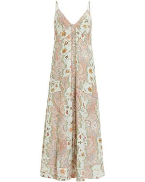 AllSaints Dahlia Cascade Slip Dress - Natural