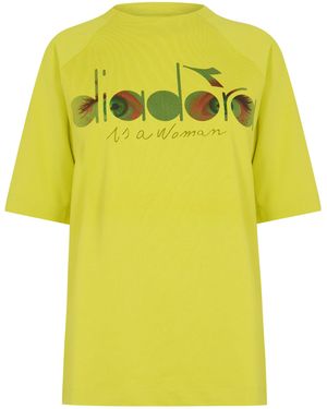 Diadora Flowers Short Sleeve T-Shirt - Yellow