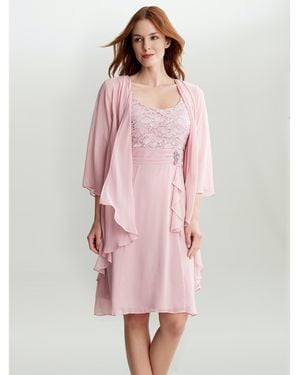 Gina Bacconi Aribelle Short Empire Waist A-Line Dress - Pink