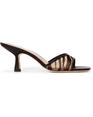 Loeffler Randall Tavia Mesh Heeled Mules - Brown